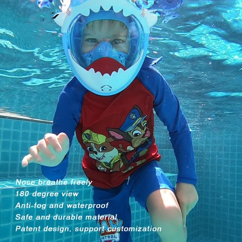 

Kids Cartoon Swimming Full Face Snorkel Mask Children Snorkeling Swimming Diving A69A