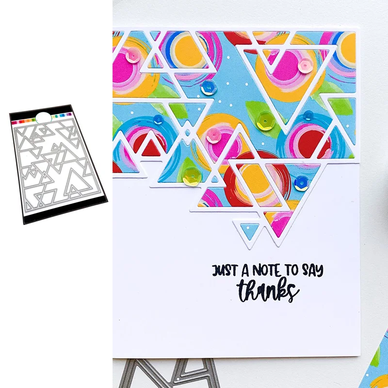 

Geometry Triangle New Cutting Dies Scrapbook Diary Decoration Stencil Ebossing Template DIY Greeting Card Handmade Maker Albums