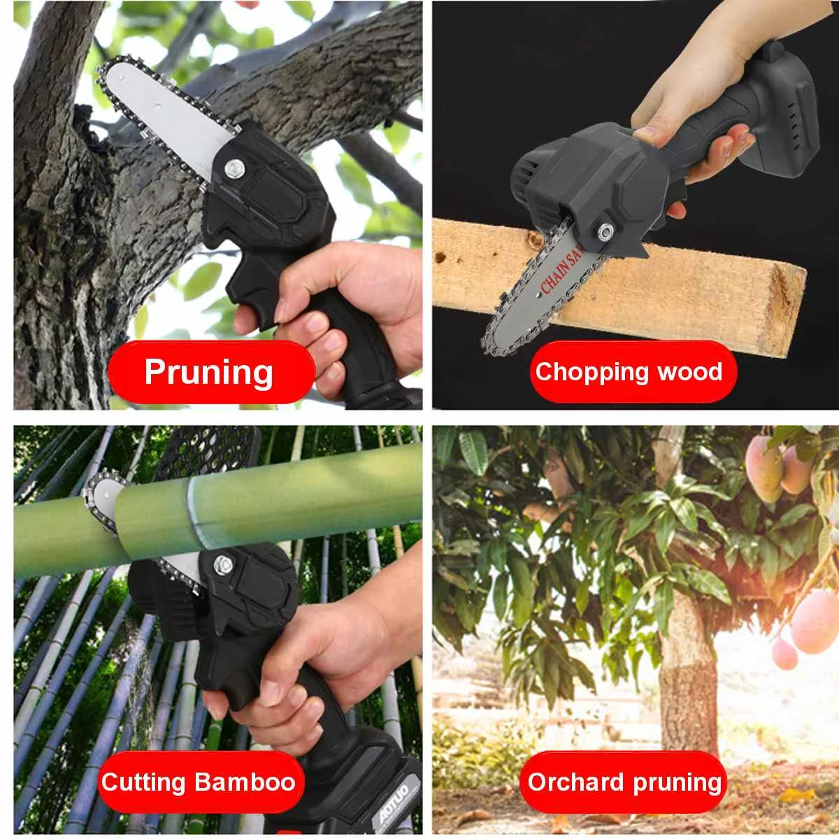 

New 24V 550W Mini Chainsaw Cordless Electric Saw 3000r/min Tree Branch Cutter Brushless Motor Lightweight Pruning Shears