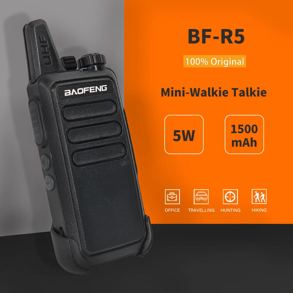 Baofeng BF R5 мини рация USB быстрая зарядка Fm трансивер UHF 400 470MHz портативный CB Ham Радио