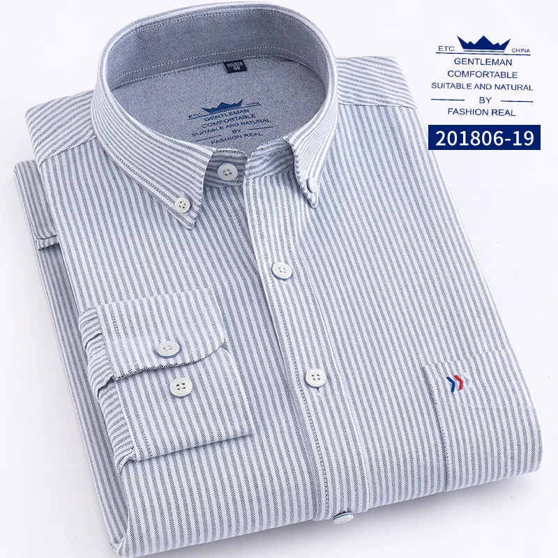 

High end cotton men's shirt men's casual men's Oxford spinning long sleeve men's shirt