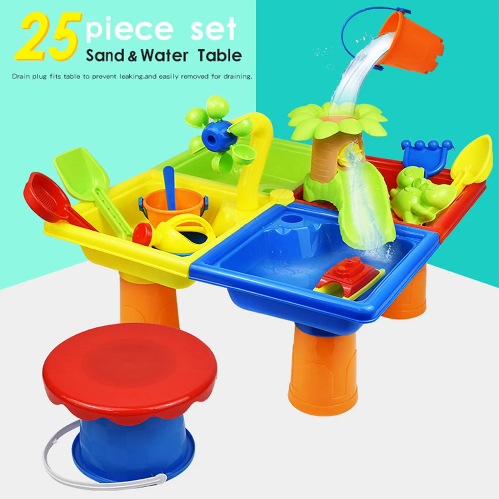 

25pcs Funny Shovel Kids Gift Outdoor Games Summer Plastic Beach Toy Set Seaside Sandglass Play Sand Water Table Digging Pit