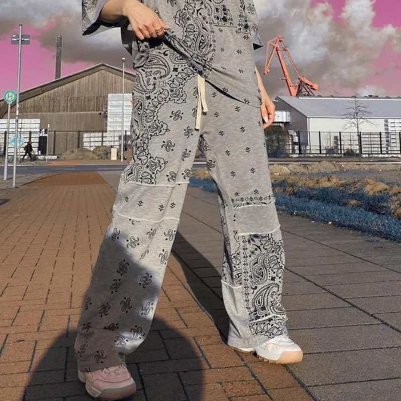

Vintage Print Casual High Waist Sweatpants Women Fashion Joggers Baggy Hip Hop Pants Harajuku Streetwear Cargo Pants New