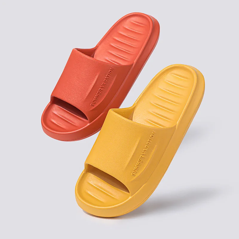 

Women Indoor Home Slippers Soft Sole Non-slip Slides Summer Outdoor Thick Bottom Footwear Men Flat Casual Shoes Bath Flip Flops