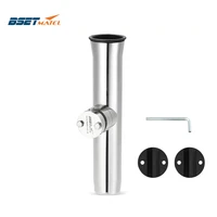 rail mount stainless steel 316 fishing rod holder rack pole bracket support with clamp on 19 to 32mm marine boat hardware