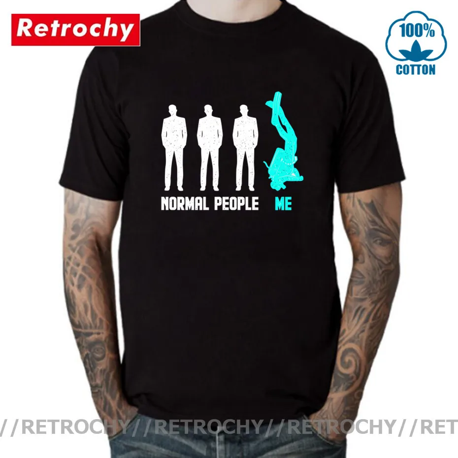 Retrochy &quotNormal People мне забавные Дайвинг футболки подводное погружение Diver Морской
