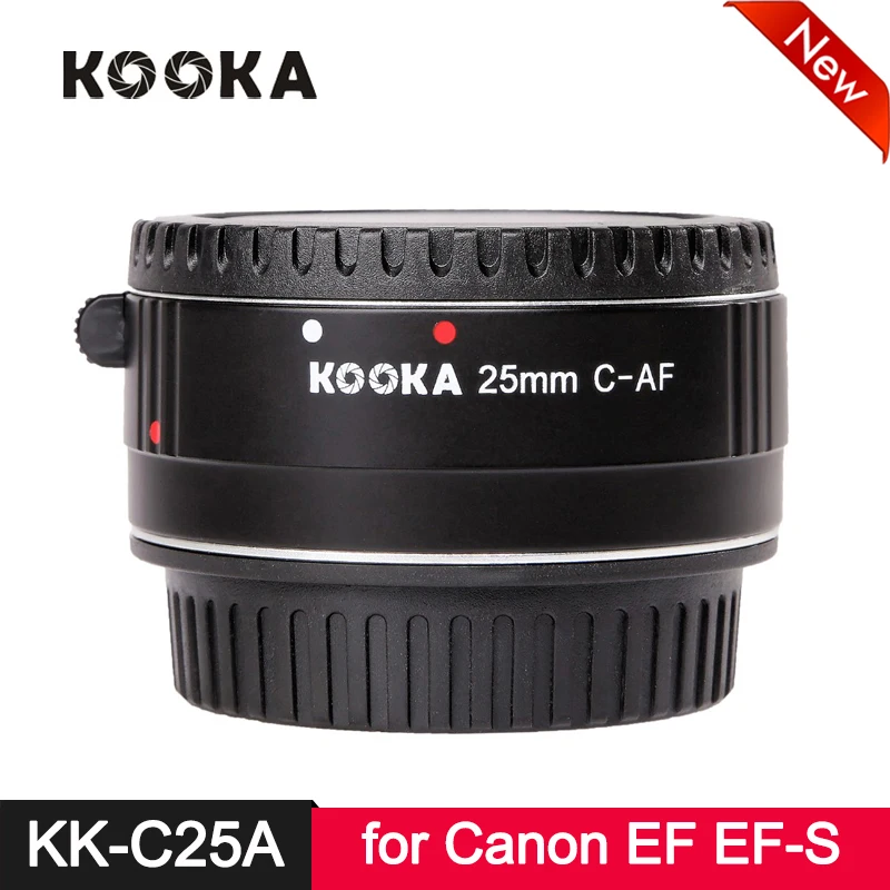 Kooka KK-C25A ttl металлический удлинитель алюминиевый AF Автофокус для Canon EF EF-S DSLR