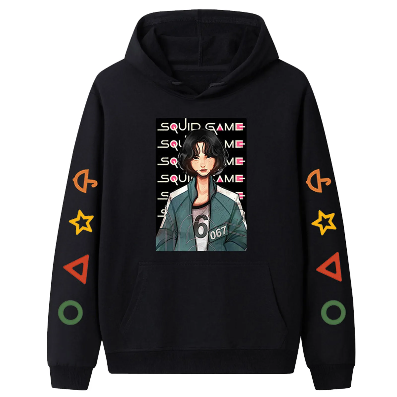 

Squid Game Xiaomei Print Cartoon Hoodies Men Sweatshirts Women Unisex Outwear Hip Hop Pullovers Harajuku Hooded Casual Clothes