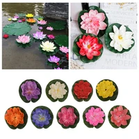 10cm real touch artificial lotus flower foam plant ornament water lily floating pool plants wedding garden party decorations