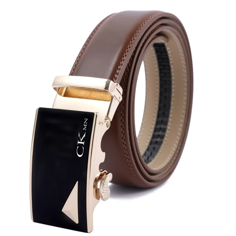 Top Quality  Automatic Buckle Cow Man Belts Genuine Leather Belt Luxury Leather Belts