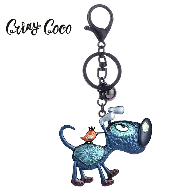 Женские металлические брелки с эмалью дизайнерские милые изображением собак и