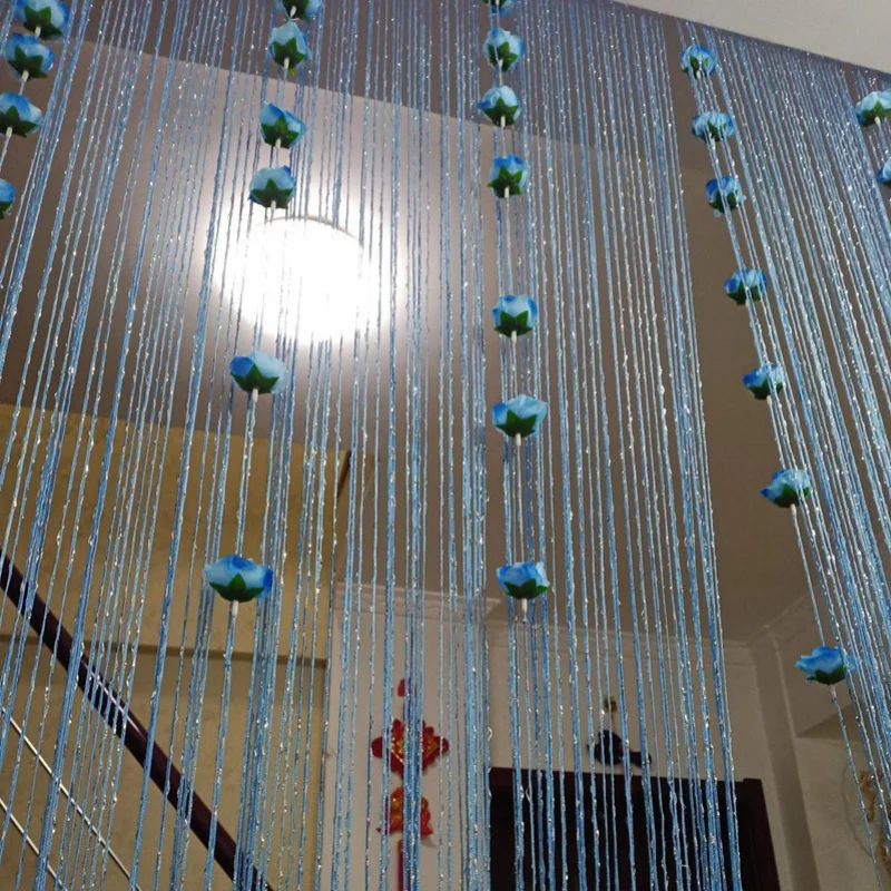 1 шт. безперфорированная нить шифрование экран занавес на окна свадьба фэн-шуй