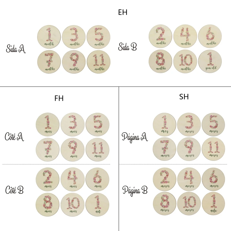 

6 шт., детские деревянные открытки с цветочным принтом
