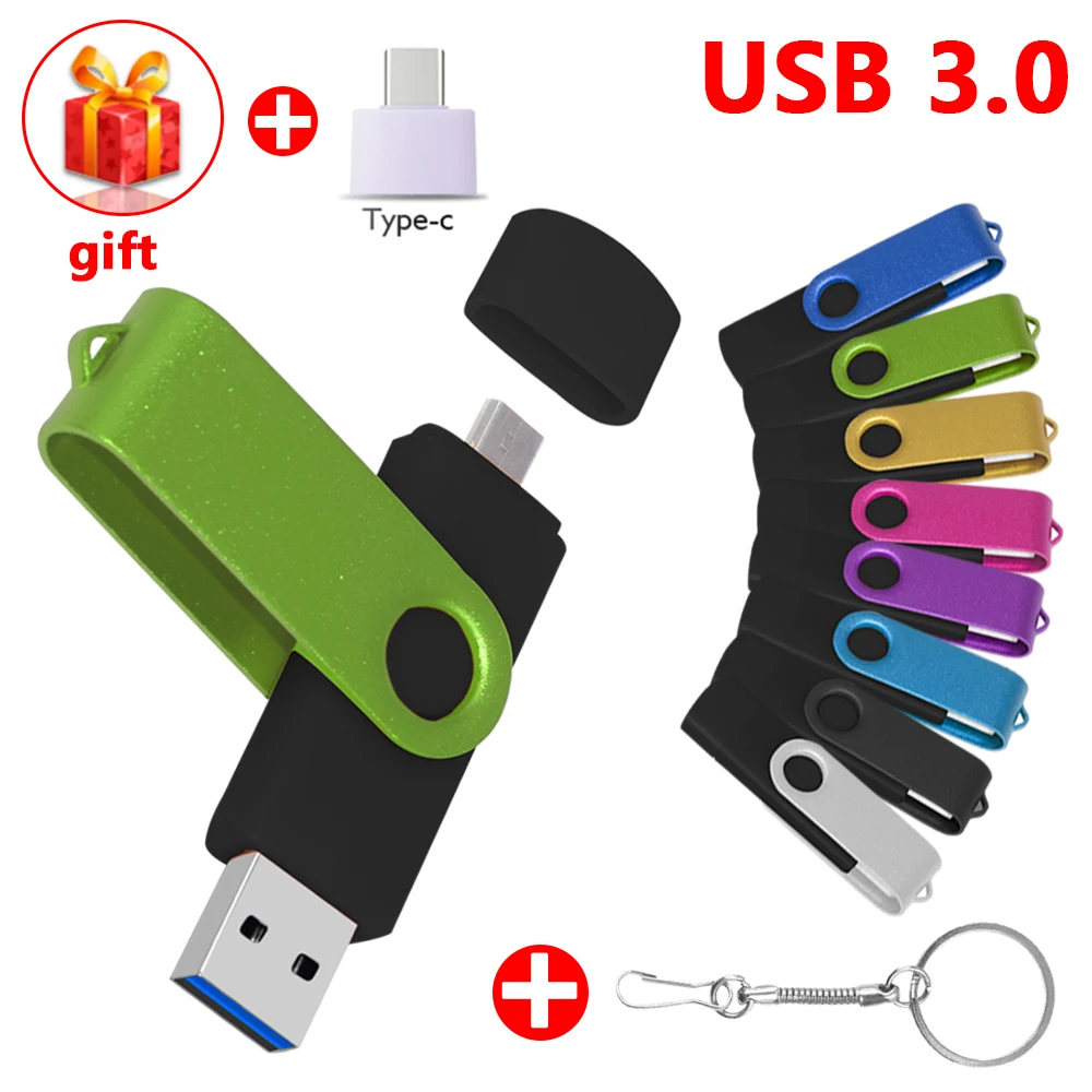 OTG USB флэш накопитель 256 ГБ высокоскоростной 3 0 объемные флэшки памяти