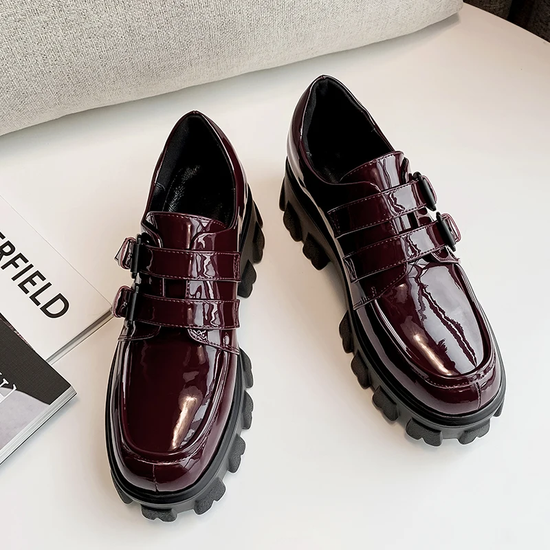 Туфли женские из натуральной кожи на платформе роскошные брендовые лоферы