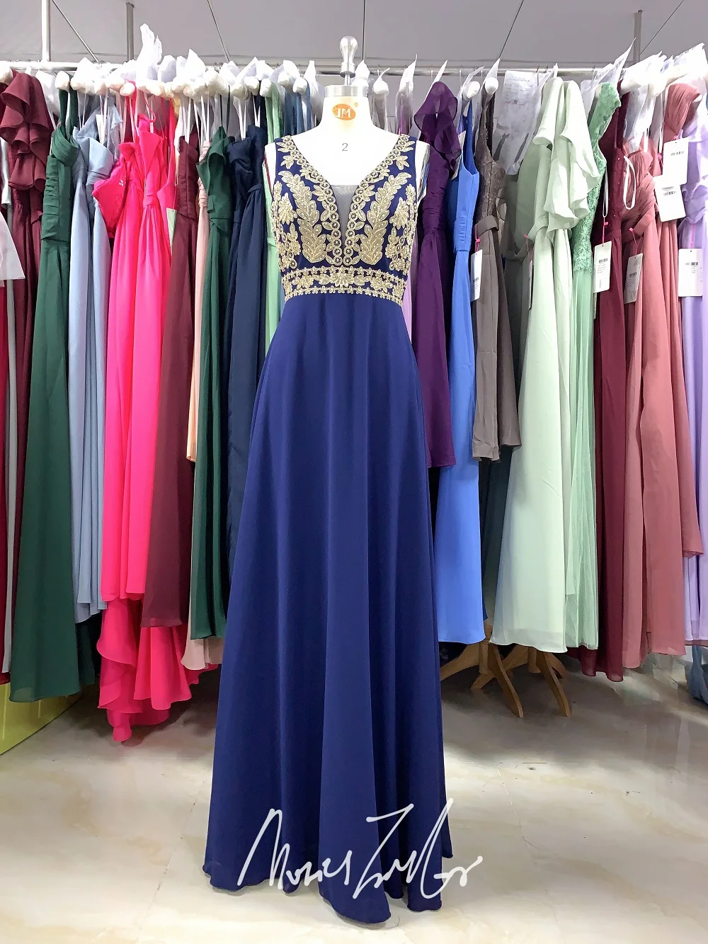 

Blue chiffon Long Flash Evening Dress 2022 V-neck Pleats different color True picture luckgirls prom dress mocini tailor