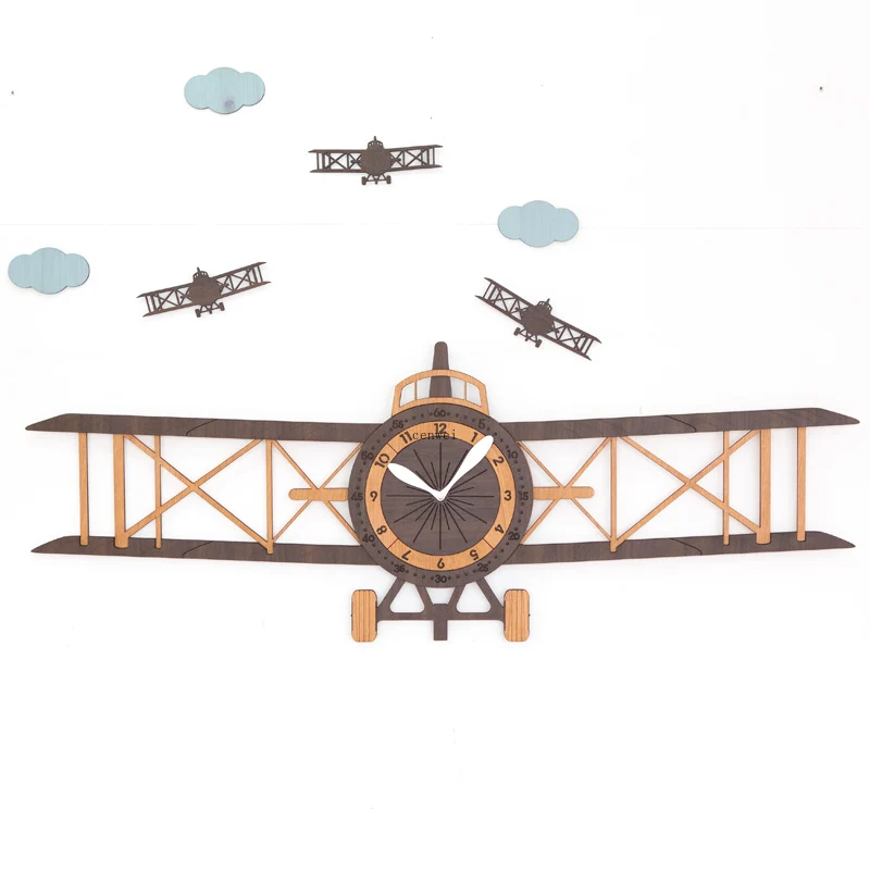 Детские Мультяшные настенные часы большого размера нордические Креативные Часы