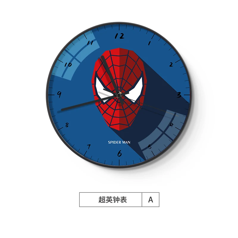 

2021 Marvel Spider-Man wall clock electronic smart luminous timer wake up children's desktop alarm clock bedroom decoration