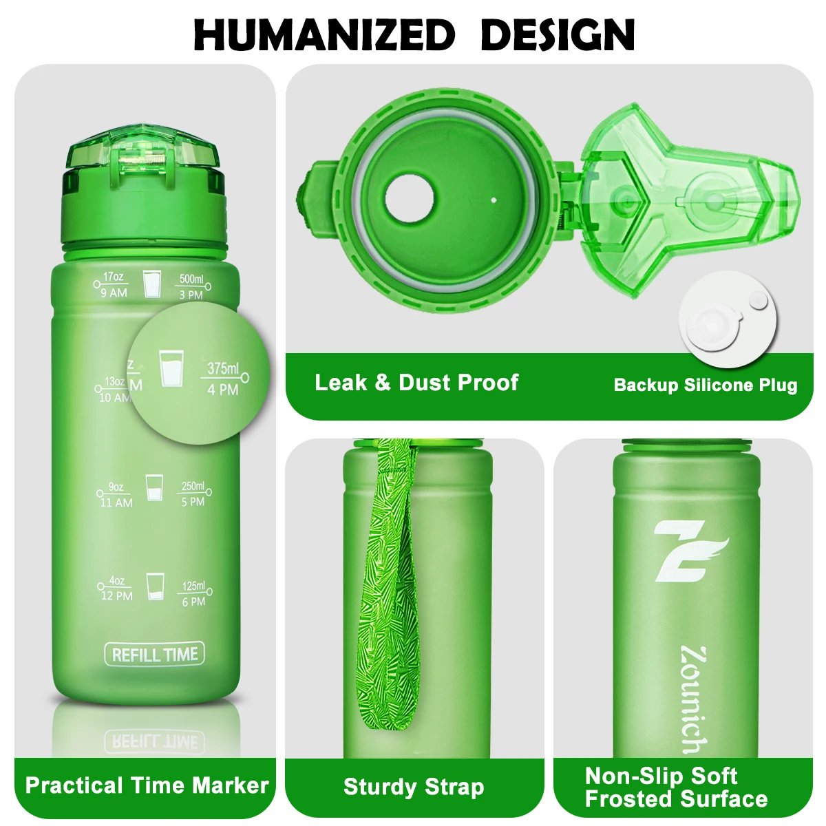 ZOUNICH портативная Спортивная бутылка для воды без бисфенола пластиковая уличная