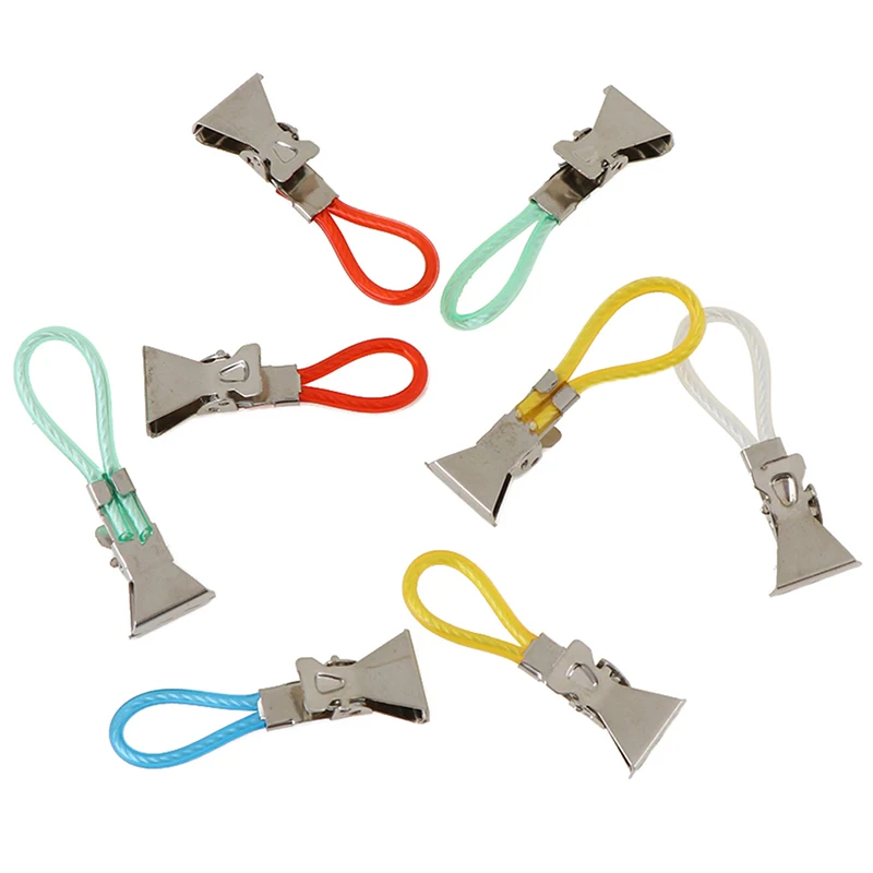 

8pcs Clothes Pegs Clothespins Colorful Laundry Tea Towel Hanging Clips Loops Towel Clips Kitchen Bathroom Stainless Steel