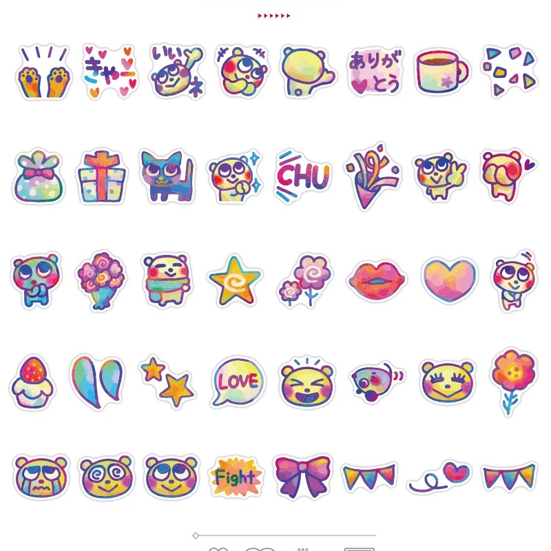 40 шт./упак. цветной Блеск для губ Сердце медведи Скрапбукинг ПВХ наклейки Набор