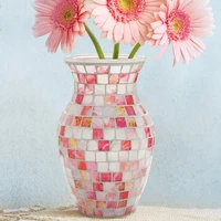 european style mosaic garden floral glass vase stylish home restaurant table countertop decoration flower vase mosaic glass vase