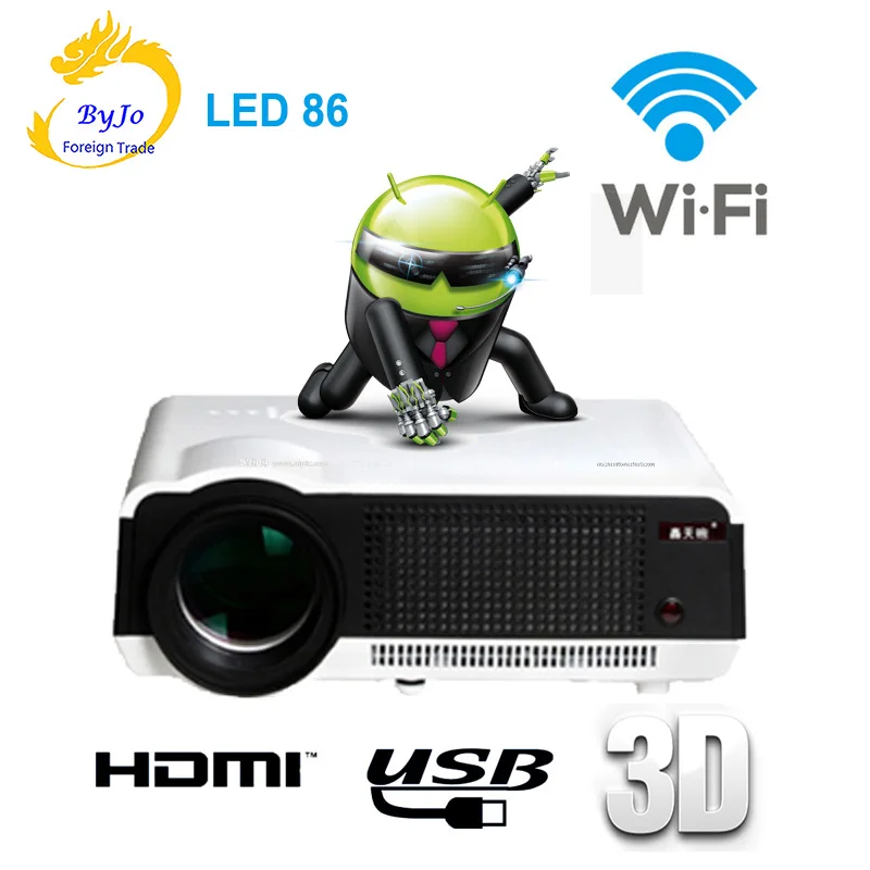 Poner saund светодиодный 86 wifi проектор Android HD 3D умный 5500 люмен 1080 p HDMI видео мульти экран