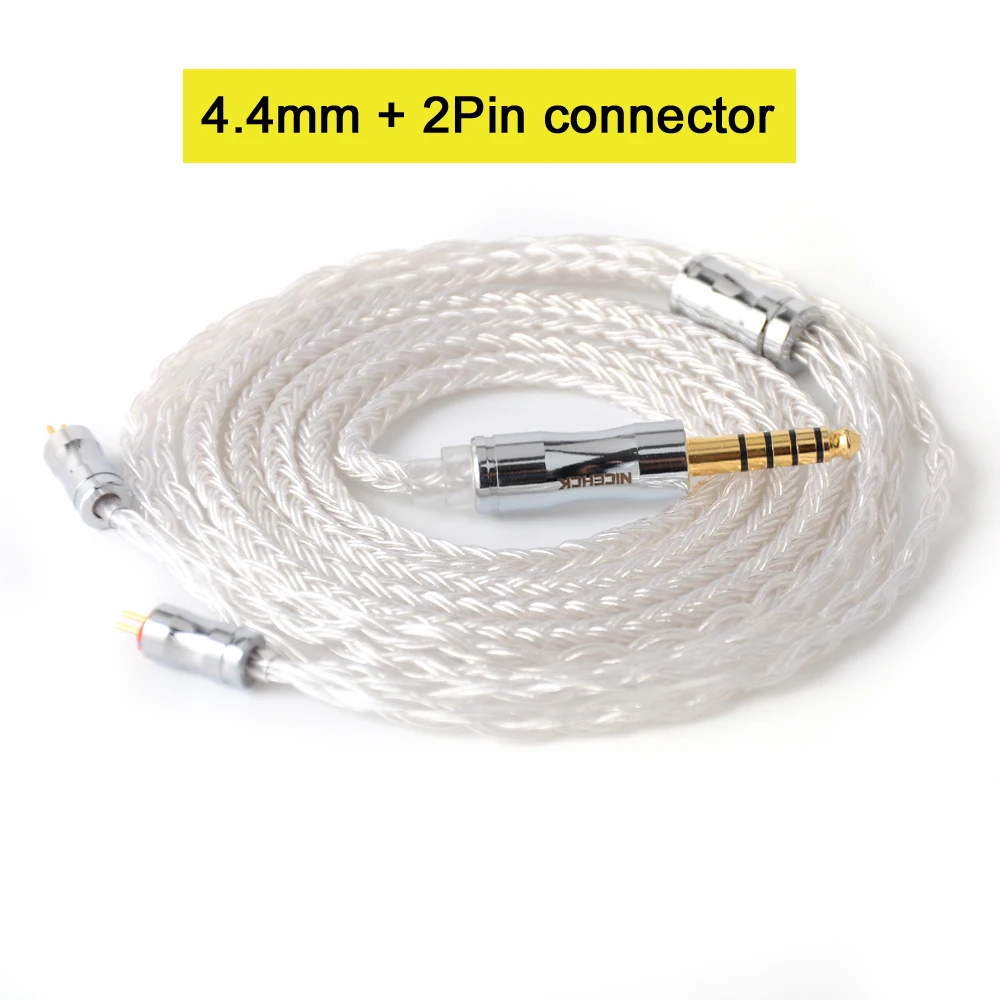 NICEHCK C16-1 16 Core посеребренный кабель 3,5/2,5/4,4 мм разъем MMCX/2Pin/QDC/NX7 для CCAKZ ZSX C12 TRNV90 TFZ QDC DB3 NX7 PRO BL03
