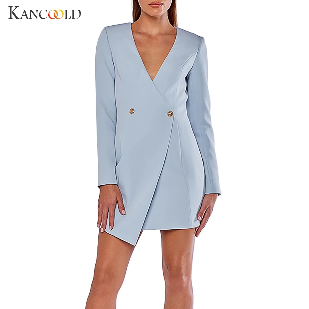 Женский офисный Блейзер KANCOOLD однотонный белый приталенный пиджак с длинным