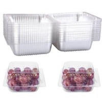 35pcs clear hinged plastic container disposable single compartment take out togo boxes for cake pastry salad 10 5x10 5x7 2cm