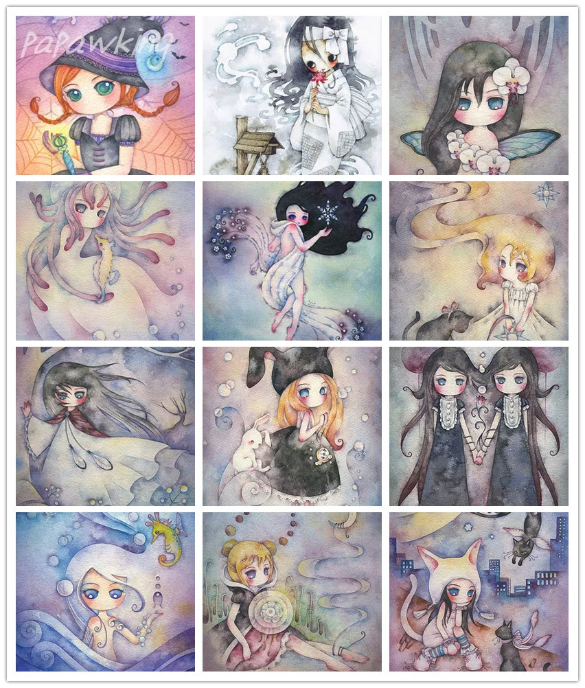 

Diy Cartoon Girls Diamond Painting Full Square Round Diamond Cross Stitch Home Art Embroidery Ornaments Girls' Room Decor