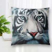 high quality custom tiger art painting square pillowcase zippered bedroom home pillow cover case 20x20cm 35x35cm 40x40cm