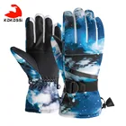 Зимние теплые ветрозащитные лыжные перчатки с пальцами KoKossi, Нескользящие лыжные перчатки для улицы, мужские и женские спортивные перчатки для сноуборда