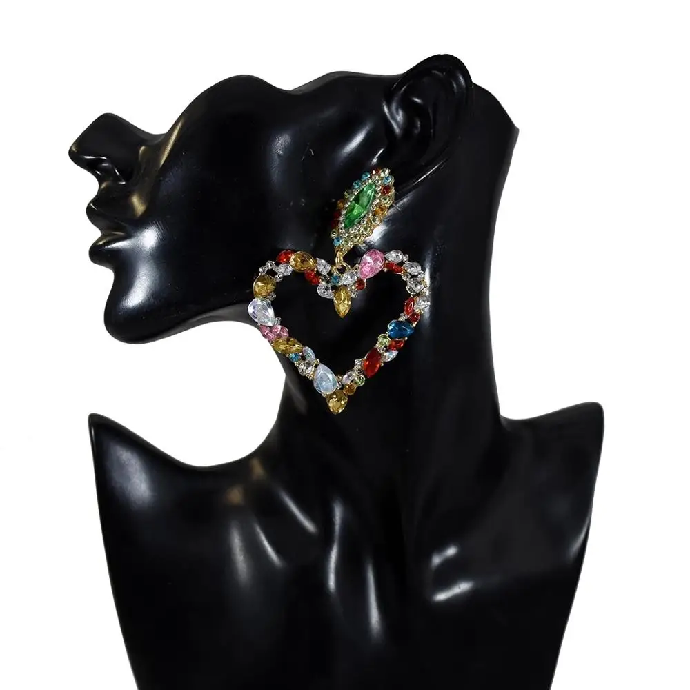 Корейские серьги в форме сердца стразы квадратные геометрические Висячие для