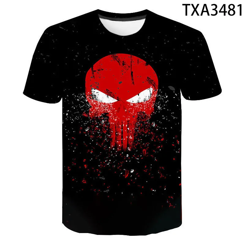 

2021 Summer Punisher 3D T shirt Men Women Children Casual Fashion Streetwear Boy Girl Kids Printed T-shirt Cool Tops Tee110/6XL