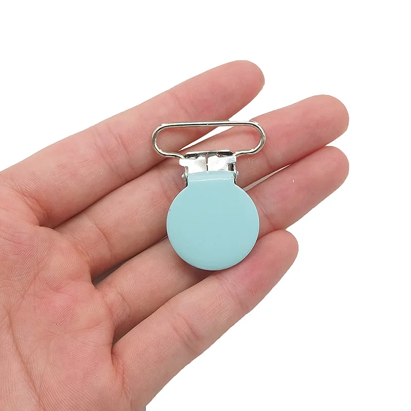 Chenkai-Clips redondos de metal para tirantes, Clips para chupete, cadena de mordedor para beb&eacute;, accesorios de soporte de juguete, 1 '', 25mm, 10 piezas-2