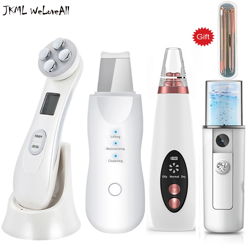 Masajeador Facial de mesoterapia LED RF EMS, depurador de piel, eliminador de espinillas, limpiador