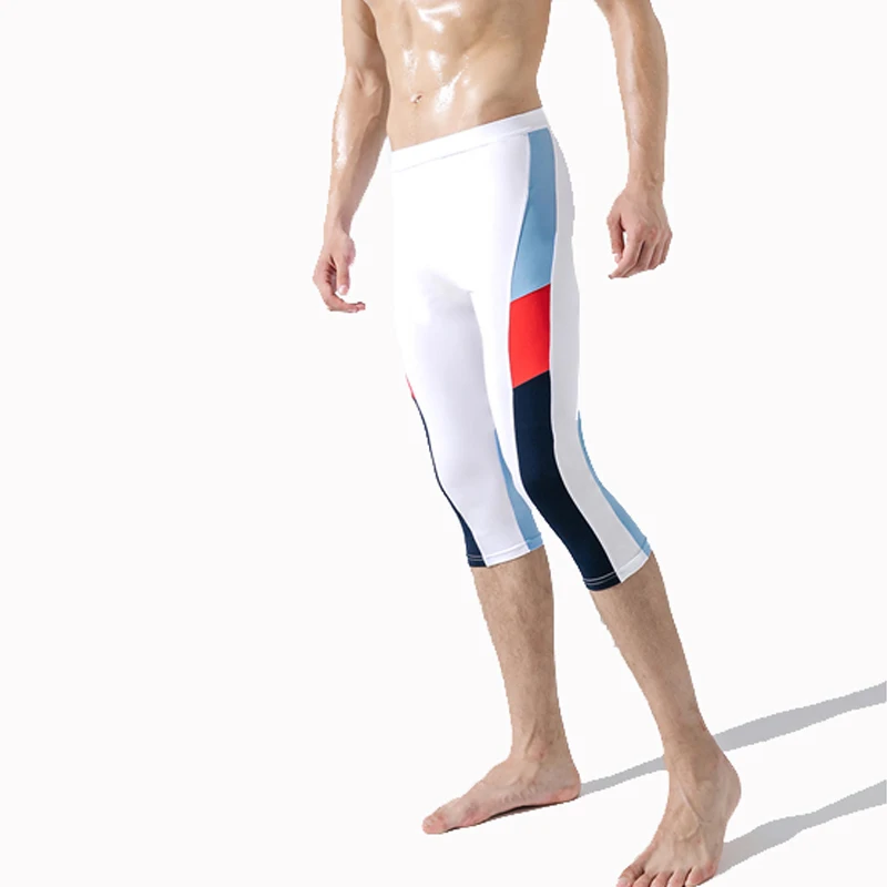 Men Running Tights Breathable Autumn Cropped Trousers Pants Training Leggings Sports Compression Pants Sportswear