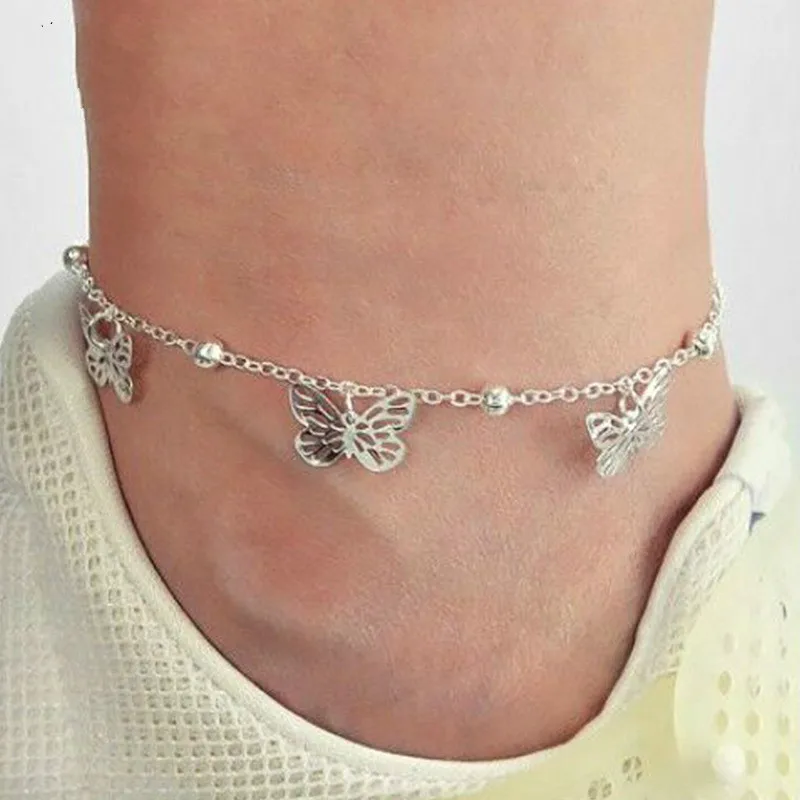 

Multi layer butterfly pendant hollow anklets for women Women's bracelets Bracelet on the leg ankle bracelet butterfly jewelry