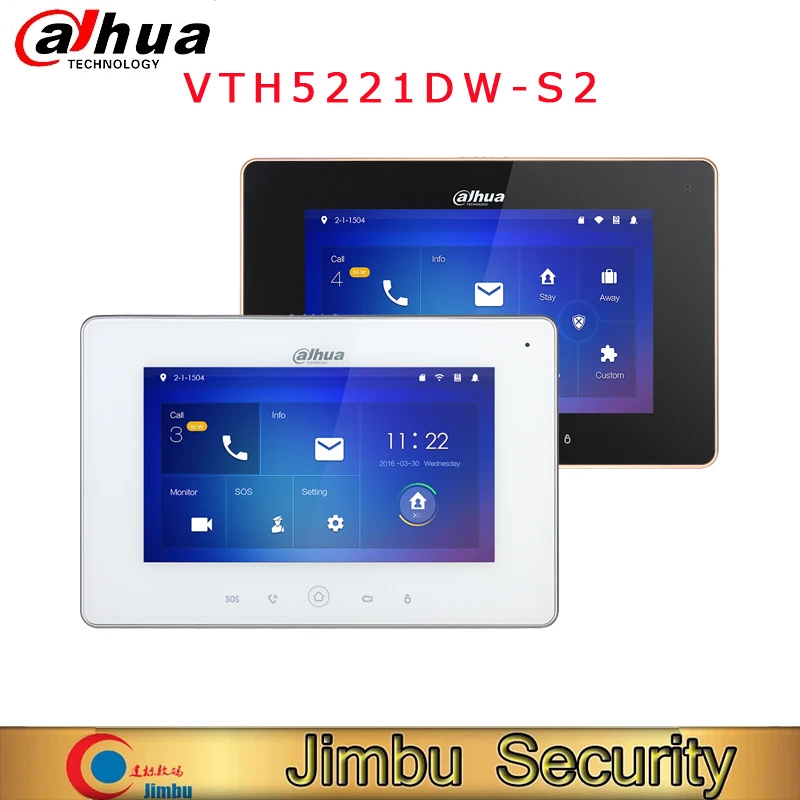 Dahua-Monitor de interior con WiFi, intercomunicador con pantalla táctil capacitiva, 6 canales, alarma inalámbrica, intercomunicador de vídeo, versión original, VTH5221DW-S2