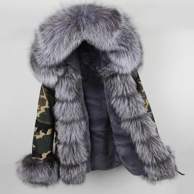 14 OFTBUY, парка, зимняя куртка для женщин, большой натуральный Лисий мех, воротник, теплая Толстая парка, верхняя одежда, зимнее пальто, женское меховое пальто - Цвет: 14