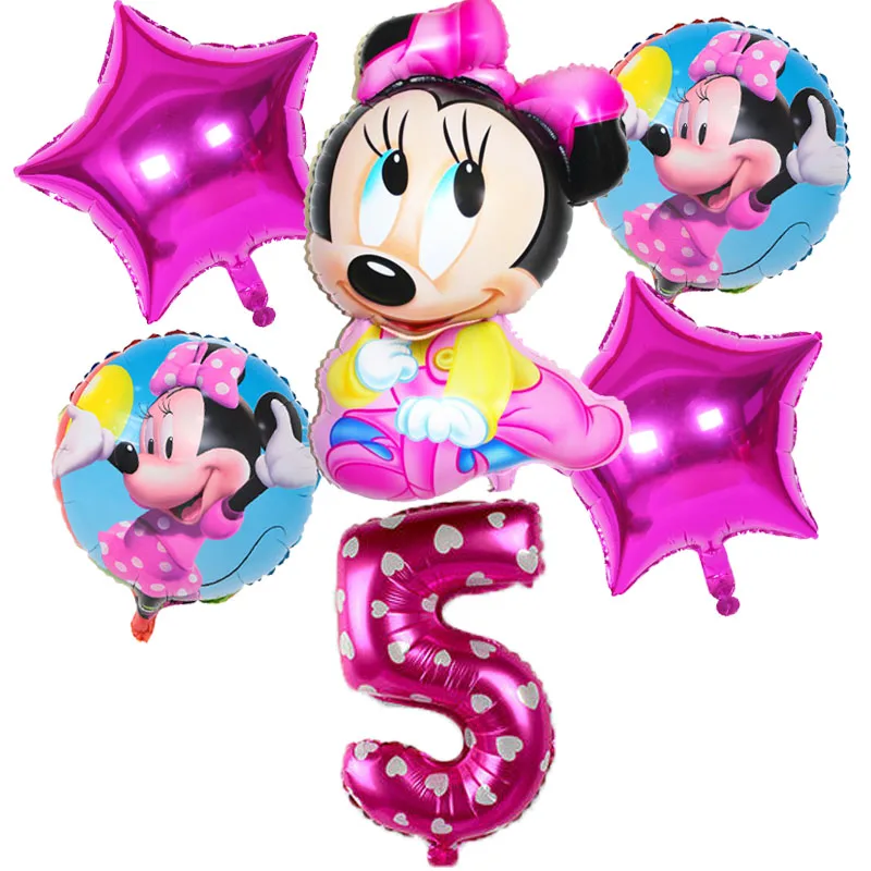 

Birthday Party Balloon Dress Up Props Number 0-9 Stars Disney Mickey Minnie Shape Boys and Girls Holiday Amusement Park Toys