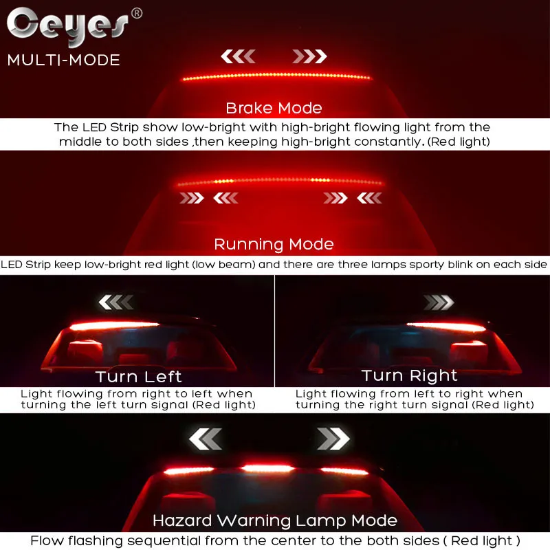 Стосветильник-сигнал для автомобиля Ceyes 100 см Предупреждение со светодиодными