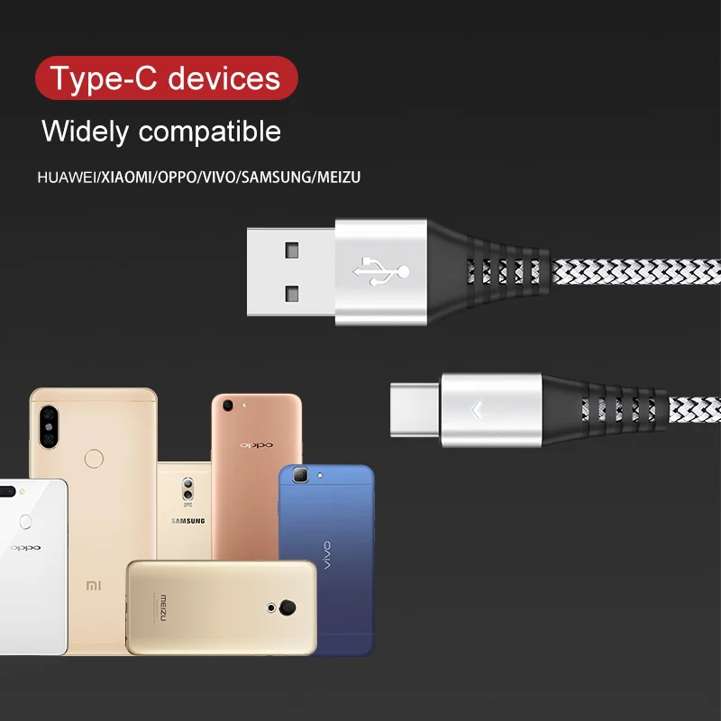HANNORD usb type-C кабель USB C кабель для быстрой зарядки и синхронизации данных 1,2 A Светодиодный индикатор 1,8 м для Xiaomi samsung Android Phone