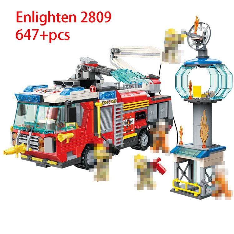 KAZI Enlighten пожарная станция грузовик вертолет пожарный строительный блок город