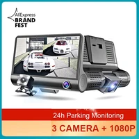 sameuo s13 dash cam with front and rear 3 lenses rear view dashcam wifi for car camera hd1080 video recorder reverse auto dvr