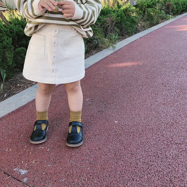 Осенние милые однотонные модные юбки для девочек Базовая мини юбка маленьких От 1