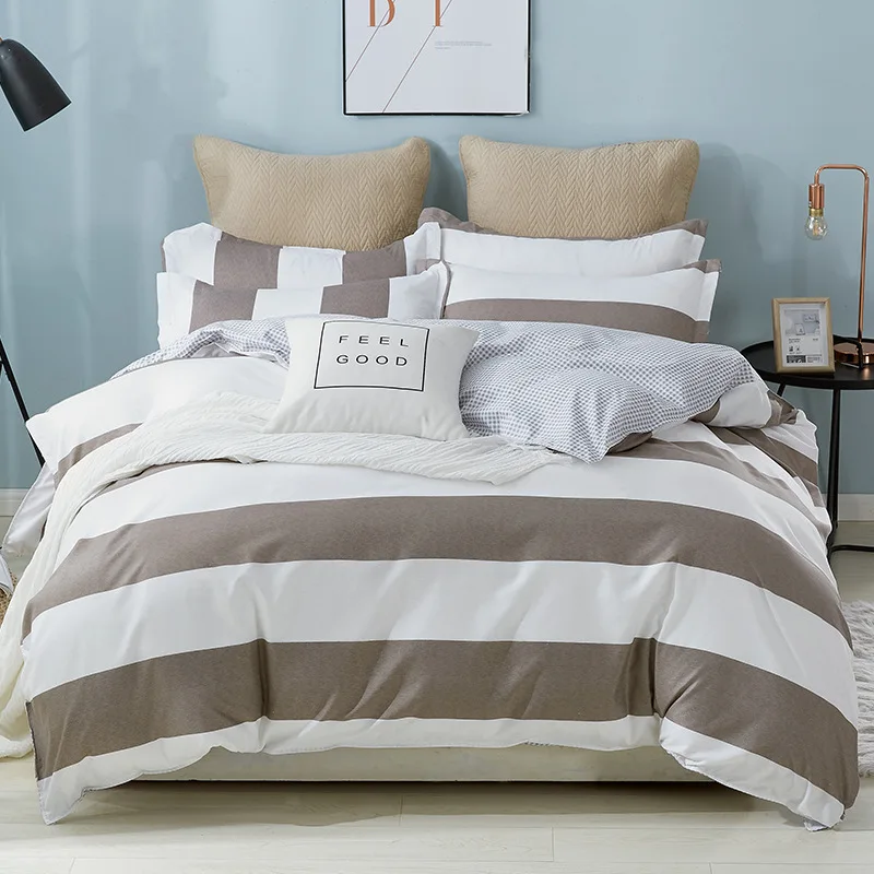 Комплект постельного белья из 4 предметов с геометрическими узорами