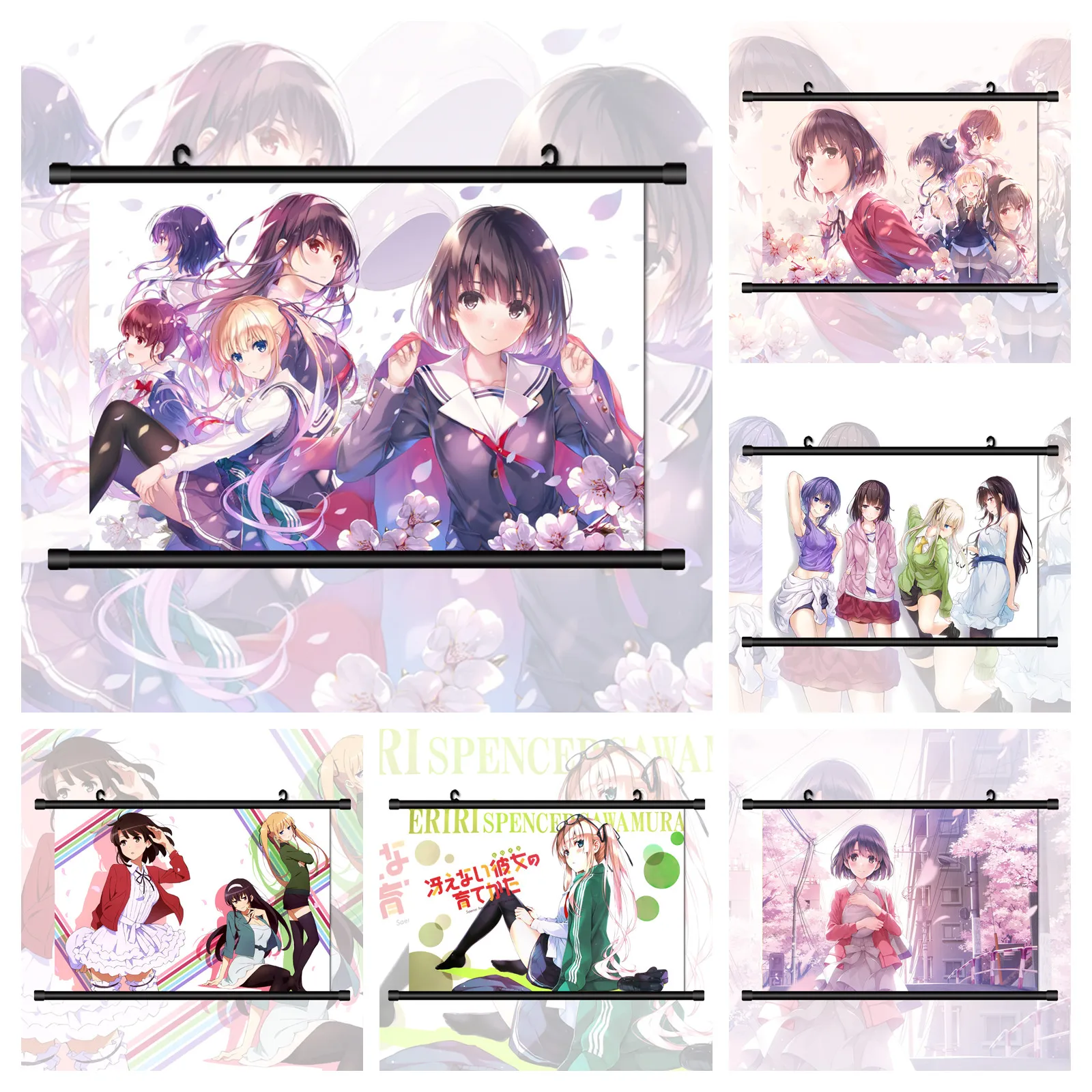 

Saenai Heroine no Sodatekata Utaha Eriri Megumi HD Print Wall Poster Scroll