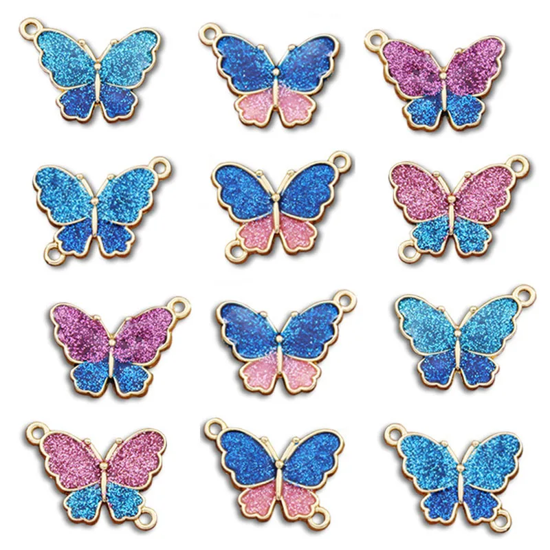 DIY Butterfly Initial Necklace Jewelry Pendant Earring Necklace Keychain Pendant Accessories Material Wholesale